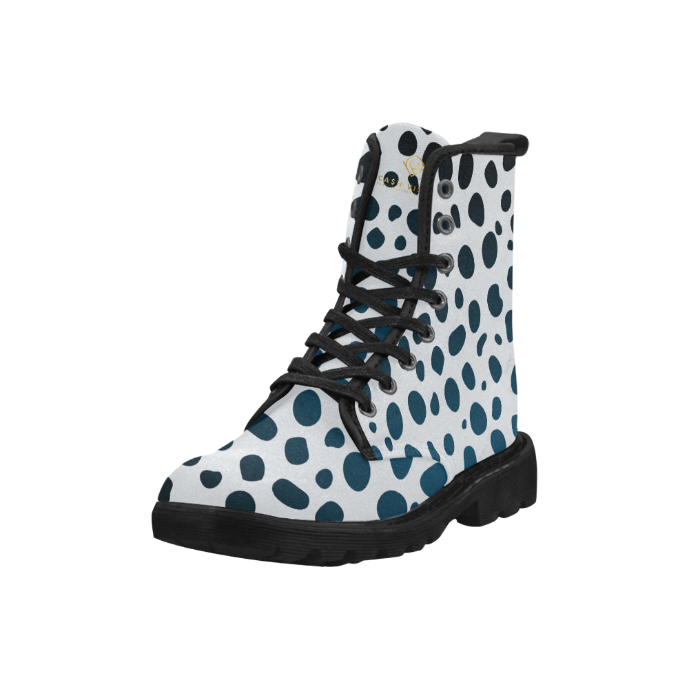 Cash Vision Leopard Martin Boots - White