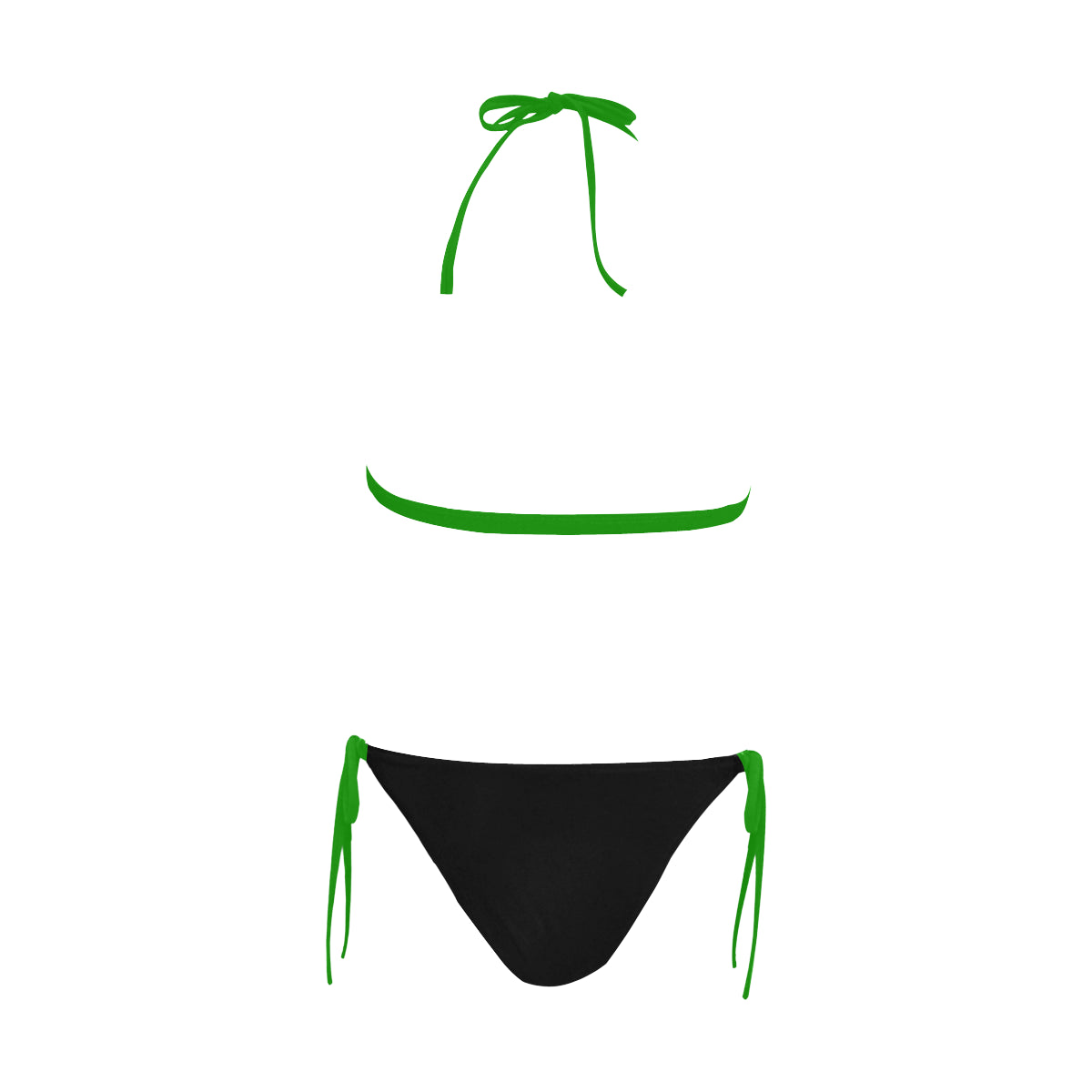 Cash Vision Front Buckle Halter Bikini - Black Green