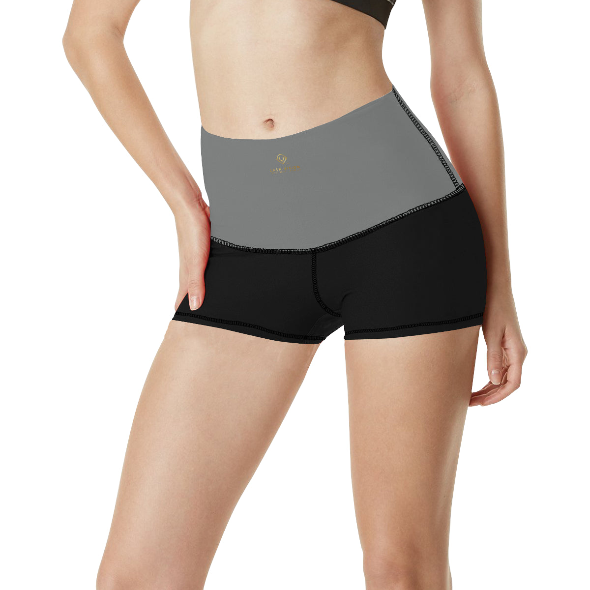 Cash Vision Yoga Shorts - Grey Black