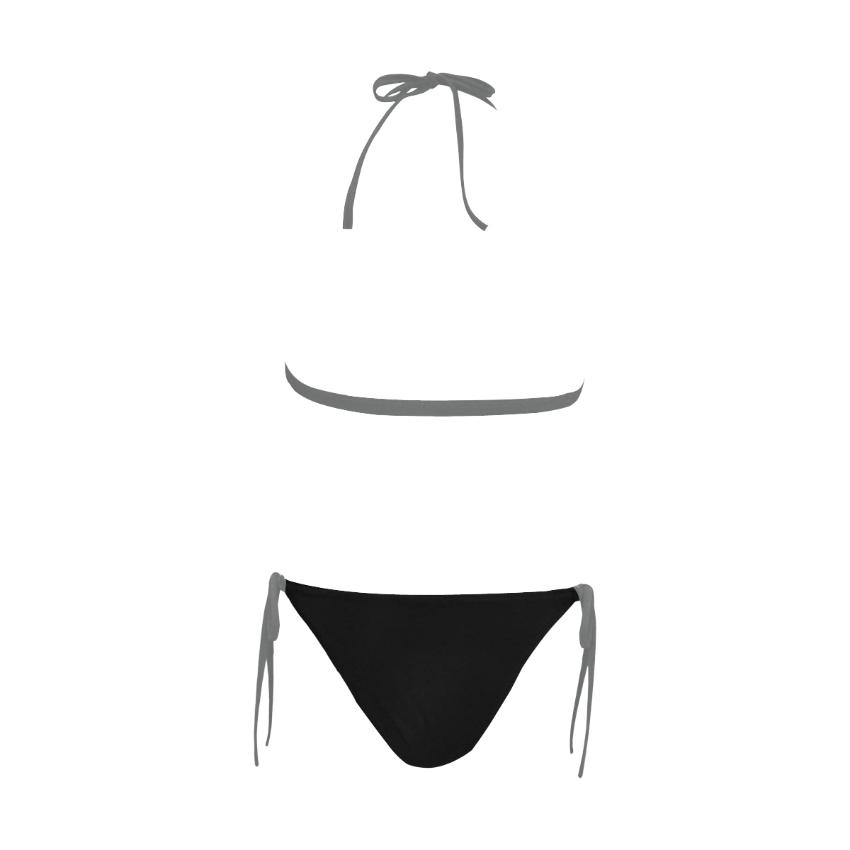 Cash Vision Front Buckle Halter Bikini - Black Grey