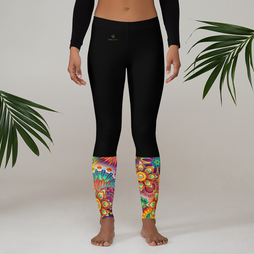 Cash Vision Floral Arts Leggings - Black