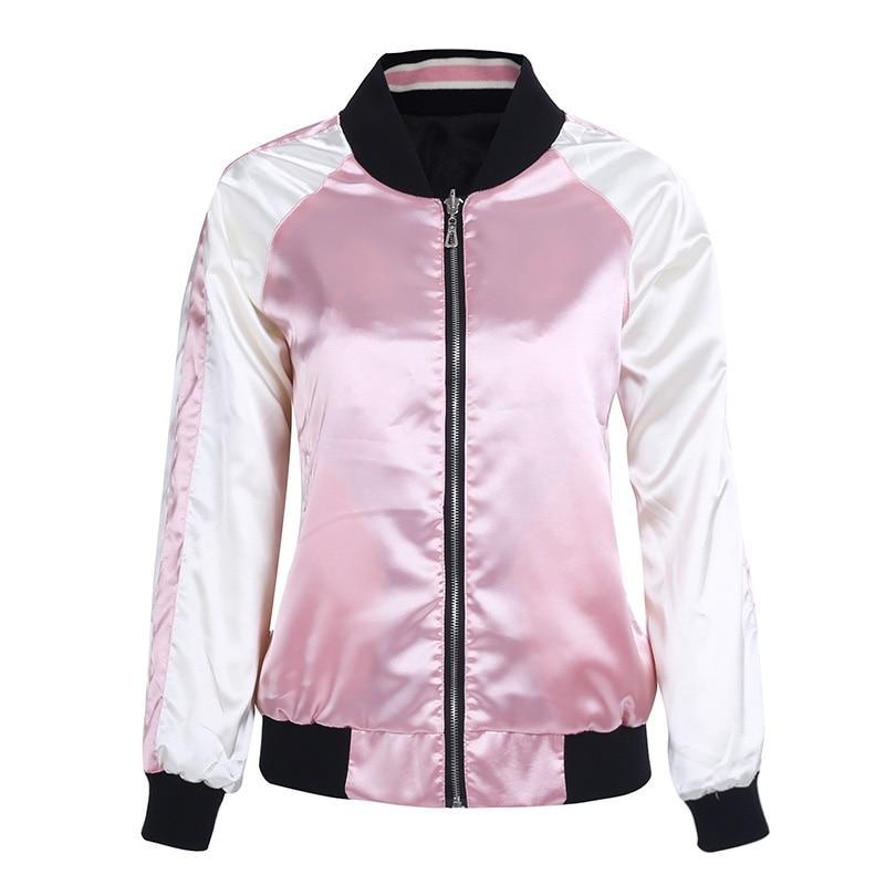 Peaceful Sakura Floral Double Sided Jacket - Black Pink