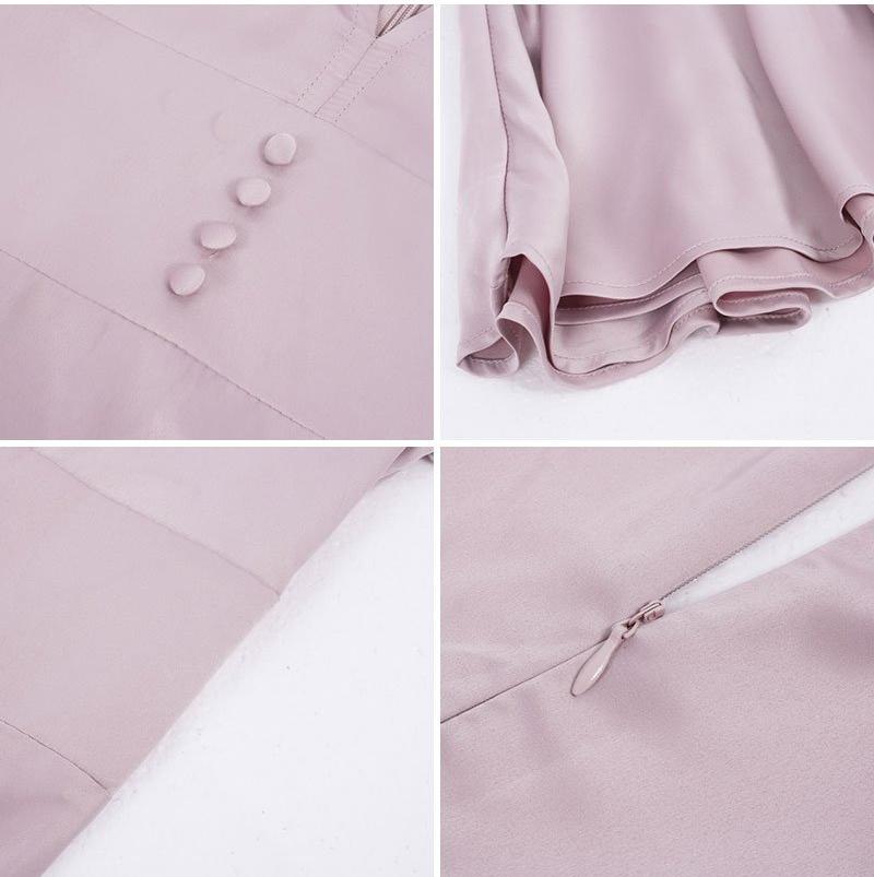 I Love Me Ruffle Mini Dress - Gray Pink