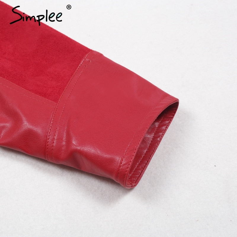 Lips Leather Jacket - Red