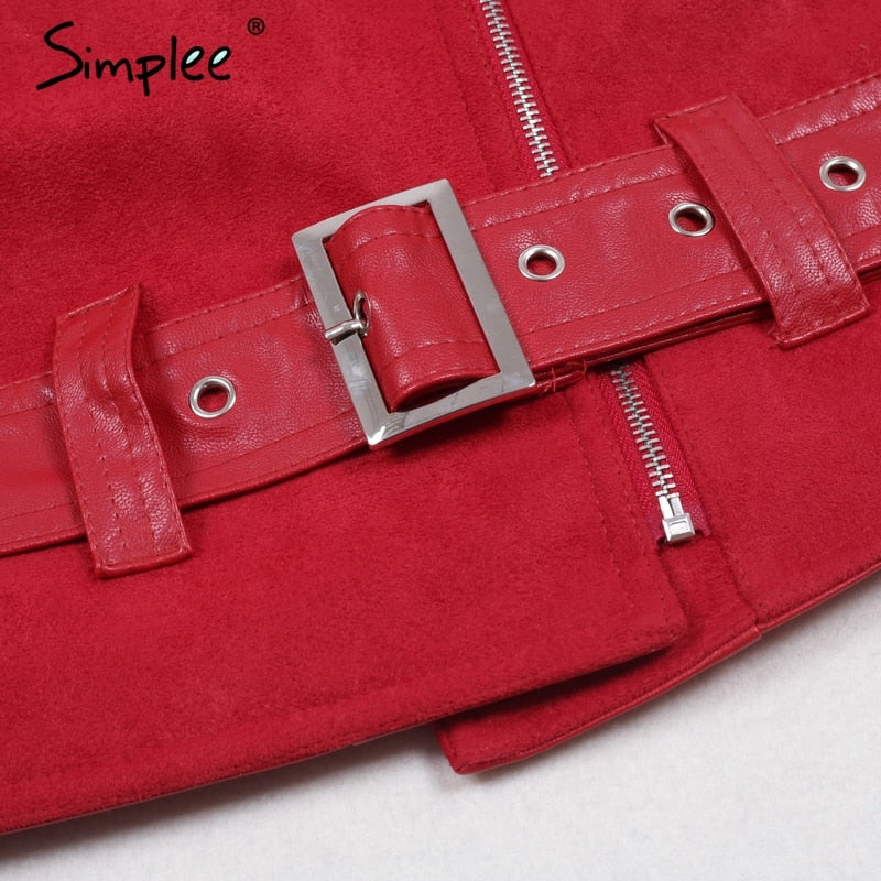 Lips Leather Jacket - Red