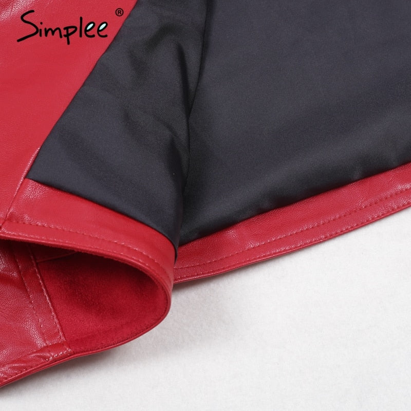 Lips Leather Jacket - Red