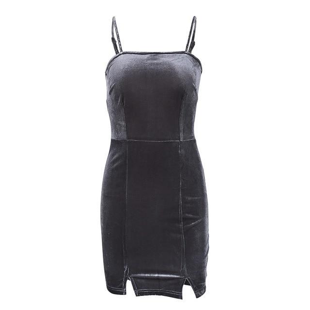 Sugar Rush Velvet Mini Dress - Navy Blue