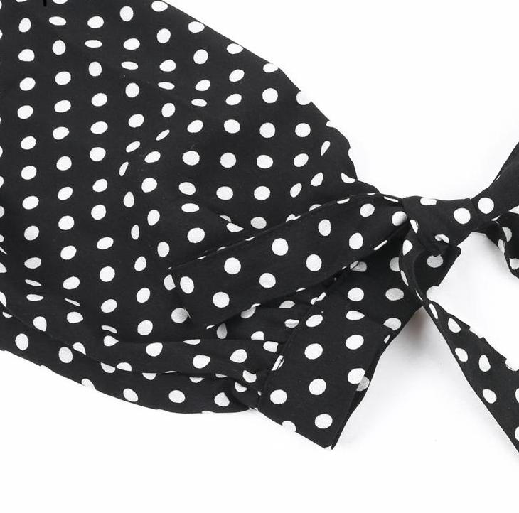 Glam Polka Dot Blouse - Black White