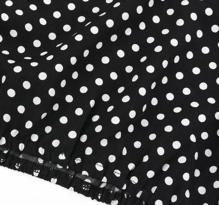 Glam Polka Dot Blouse - Black White