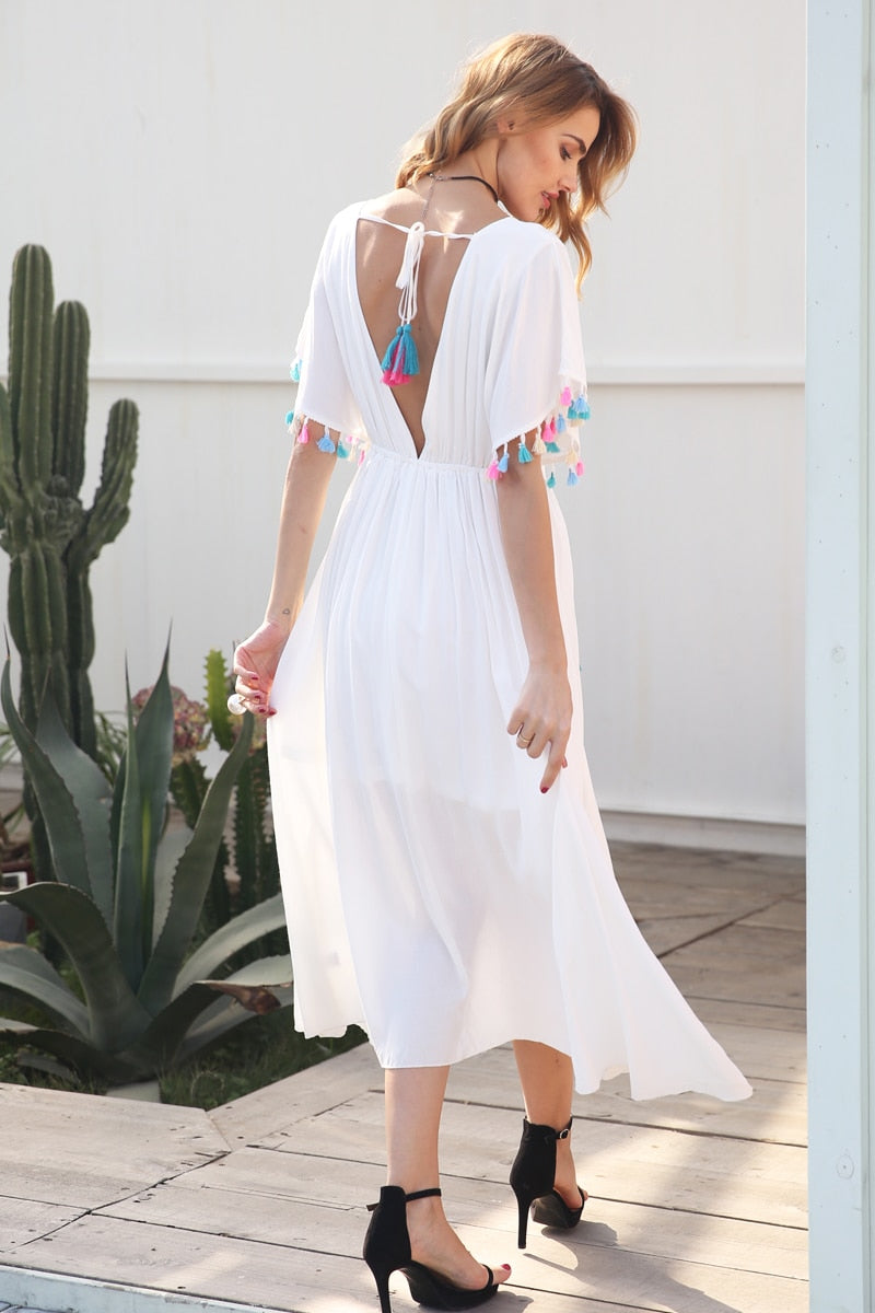 Morning Cloud Maxi Dress - White