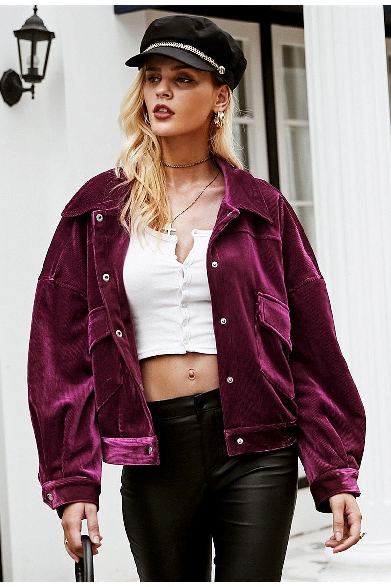 Shay Corduroy Jacket - Purple