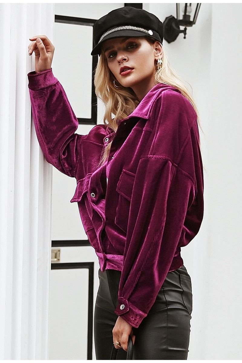 Shay Corduroy Jacket - Purple