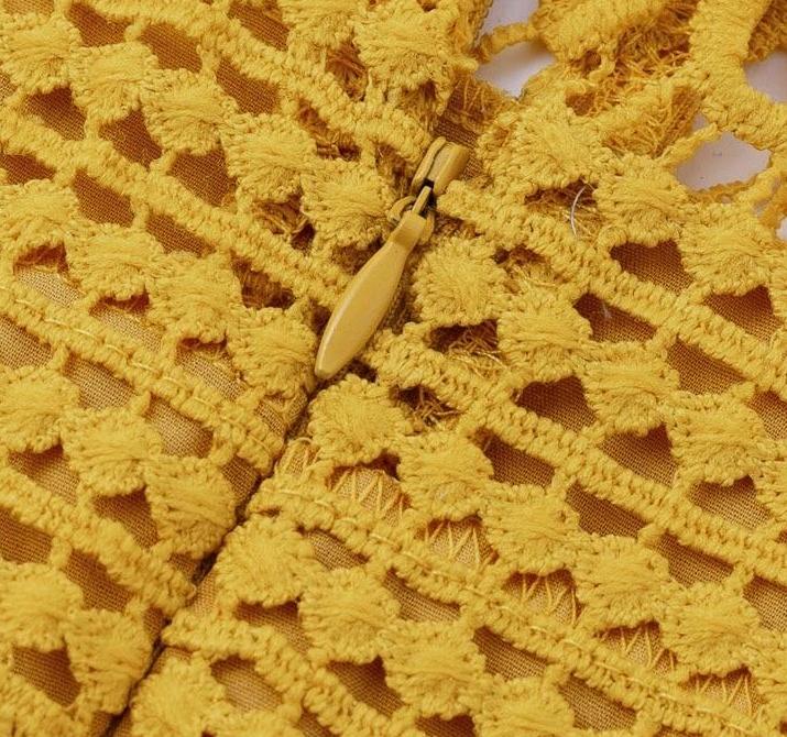 Can`t Hold Me Back Lace Blouse - Yellow