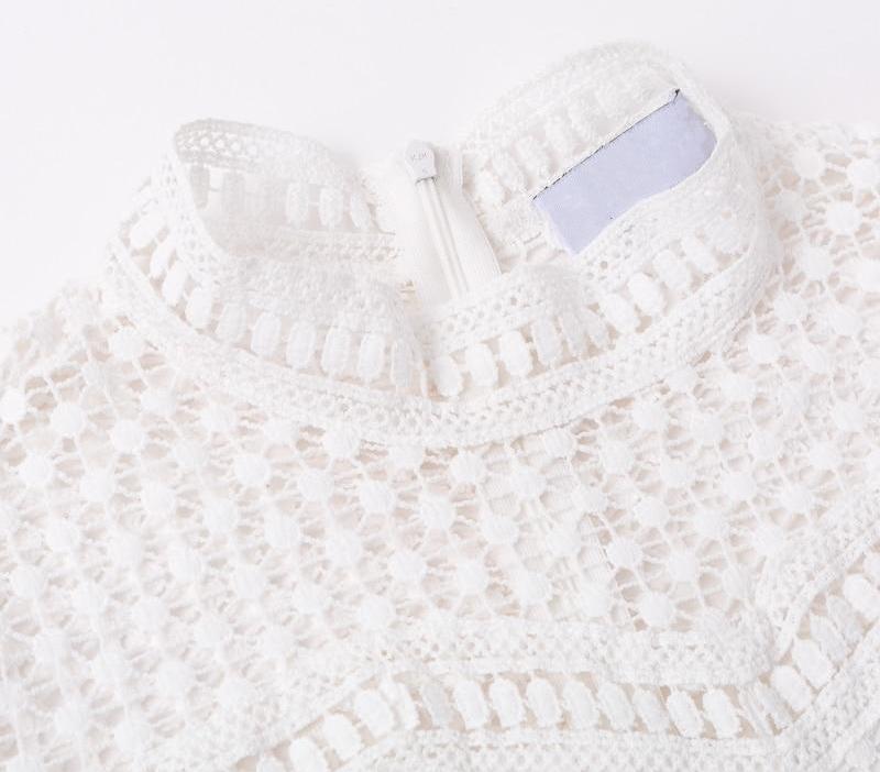 Snowy Lace Patel Mini Dress - White