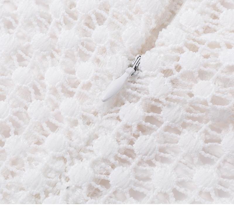 Snowy Lace Patel Mini Dress - White