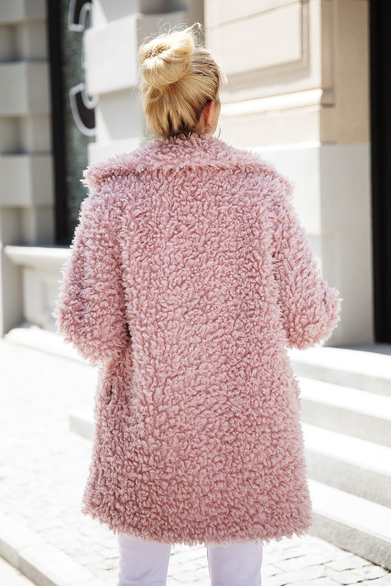 Sugar Candy Faux Fur Coat - Pink