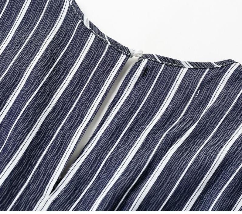 Joyful Me Stripe Jumpsuit - Navy Blue