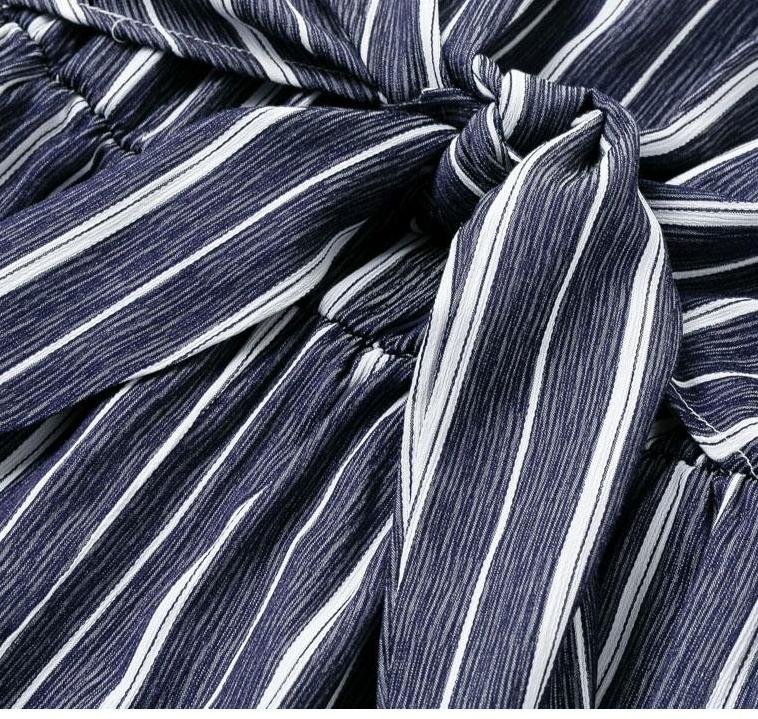 Joyful Me Stripe Jumpsuit - Navy Blue