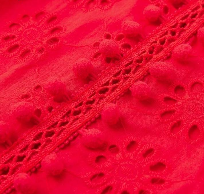 Self Love Embroidered Tops - Red