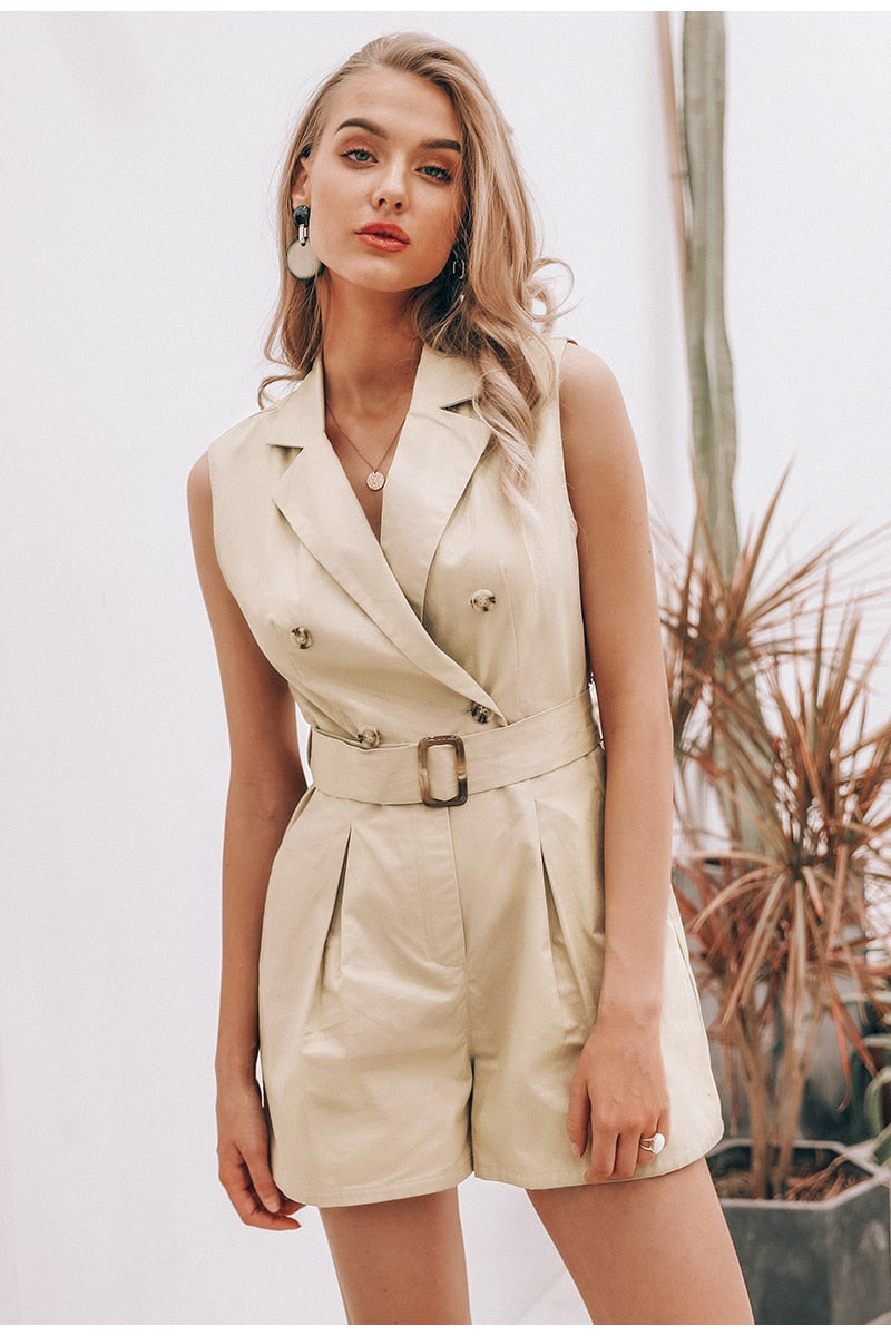 Own It Cotton Romper - Khaki