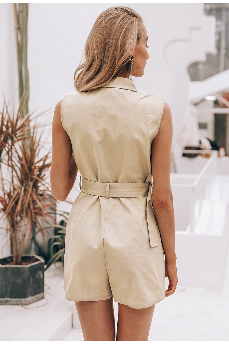 Own It Cotton Romper - Khaki