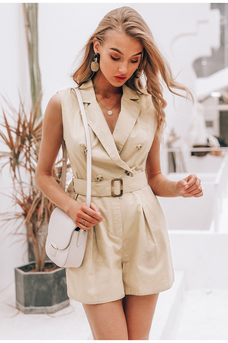 Own It Cotton Romper - Khaki