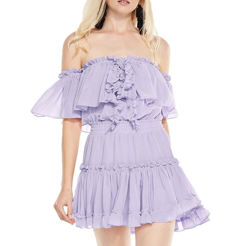 De Rosevella Halter Tie Mini Dress - Nude Pink