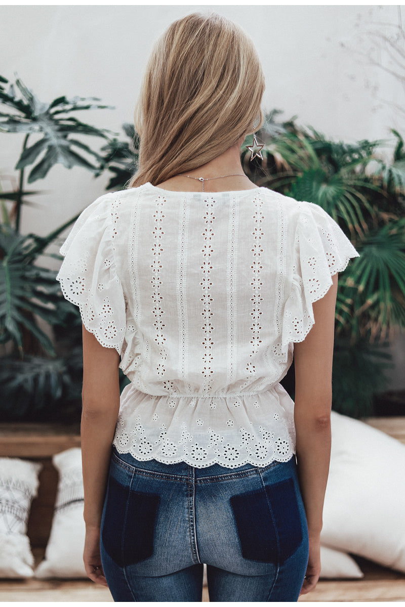 Forever 16 Embroidered Blouse - Soft Beige