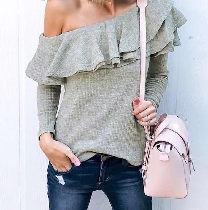 Sweet Wishes Slim Fit Knitted Blouse - Pink