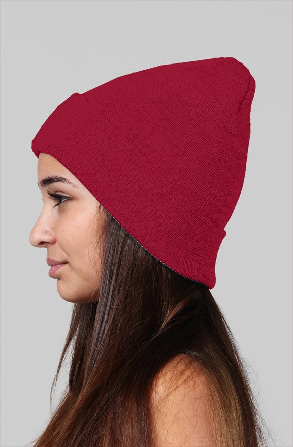 Cash Vision Embroidered Beanie -Cranberry