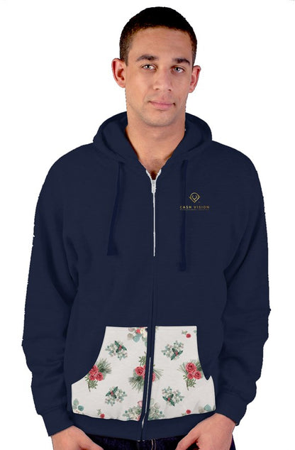 Cash Vision Zipper Floral Hoodie
