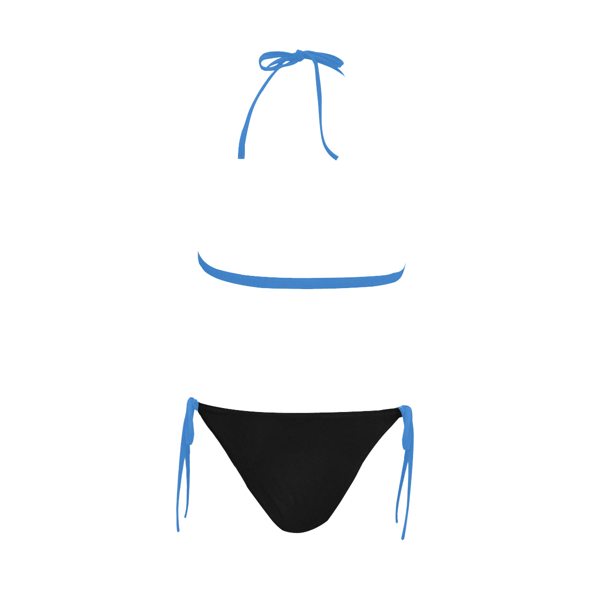 Cash Vision Front Buckle Halter Bikini - Black Blue