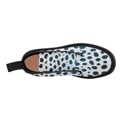 Cash Vision Leopard Martin Boots - White