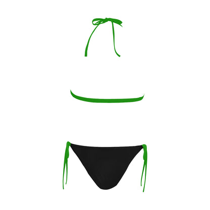 Cash Vision Front Buckle Halter Bikini - Black Green