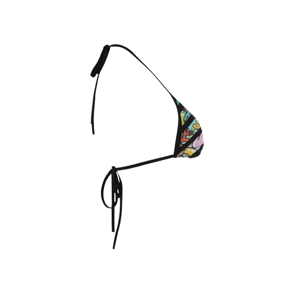 Cash Vision Graffiti Bikini Top - Black