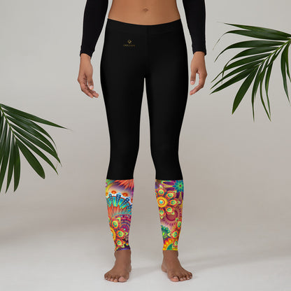 Cash Vision Floral Arts Leggings - Black
