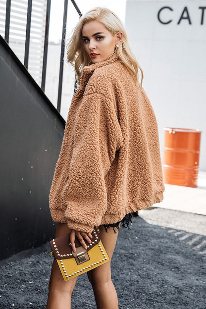 Fashionista Me Faux Fur Jacket - Light Camel