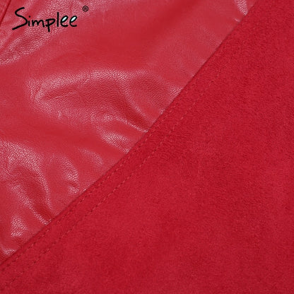 Lips Leather Jacket - Red