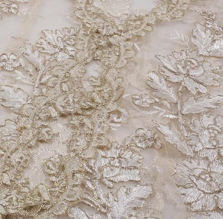 Golden Queen Embroidered Lace Playsuit - Gold