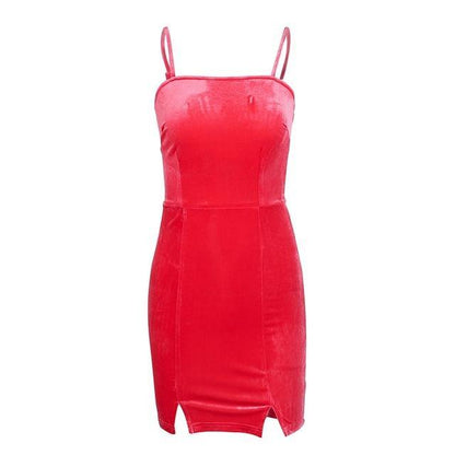Sugar Rush Velvet Mini Dress - Navy Blue