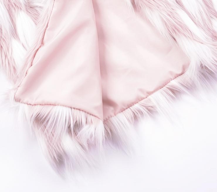 Forever 16 Faux Fur Coat - Pink White