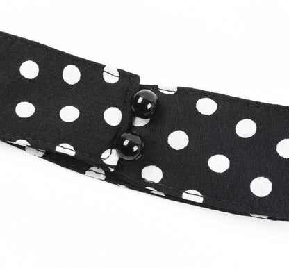 Glam Polka Dot Blouse - Black White
