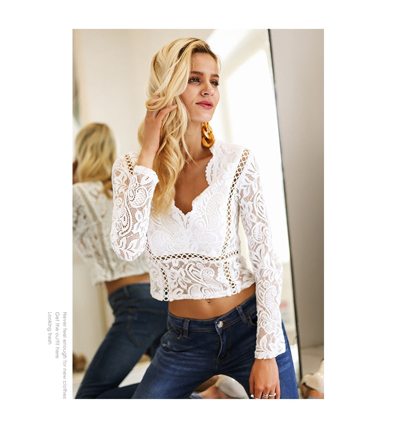 Beauty Queen Lace Top - White