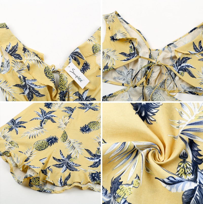 Baby Girl Floral Romper - Yellow