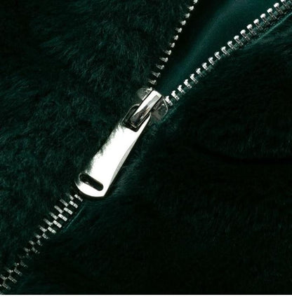 Angelina Faux Fur Bomber Jacket - Green