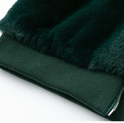 Angelina Faux Fur Bomber Jacket - Green