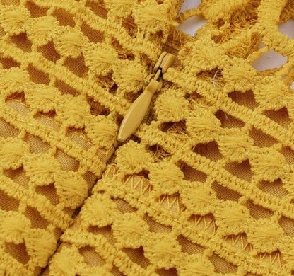 Can`t Hold Me Back Lace Blouse - Yellow