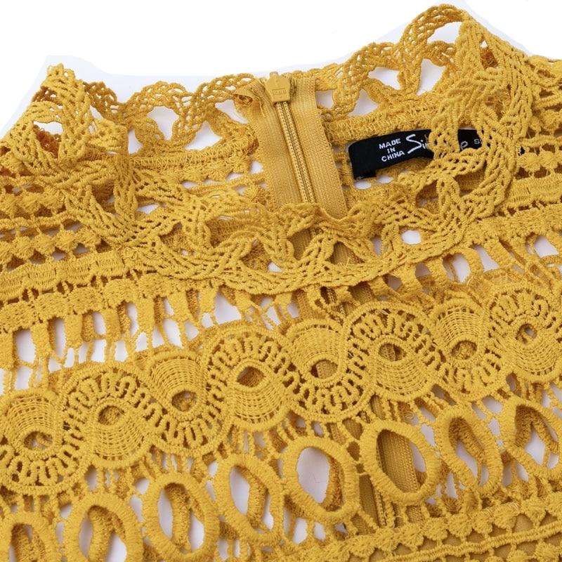 Can`t Hold Me Back Lace Blouse - Yellow