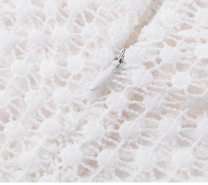 Snowy Lace Patel Mini Dress - White