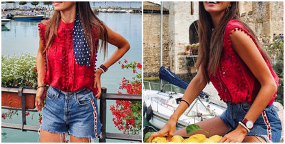 Self Love Embroidered Tops - Red